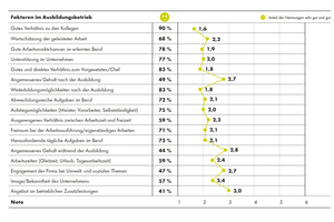  Abb. 4: Bewertung der Faktoren der Zufriedenheit durch die Auszubildenden 