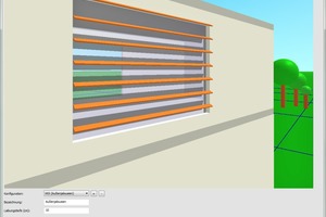  Verschattungskonfigurator mit dreidimensionaler Darstellung der Sonnenstrahlensimulation im Zeitraffer 