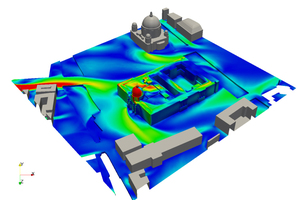  CFD-Simulation Berliner Schloss ? Humboldtforum: Darstellung Druckverteilung infolge Windlast 