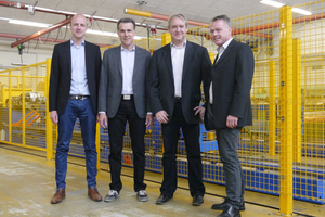  Die neuen Gesichter in der Geschäftsleitung (v.l.n.r.): Markus Mank (Exportleiter), Wolfgang Müller (Leiter Fertigung), Ingo Raisch (Leiter Entwicklung und Versuch) und Wolfgang Krenn (Leiter Vertrieb Inland).  