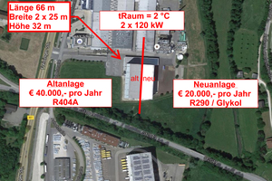  Luftbild von 2016 (Quelle: google maps) mit Infos zum Hopfenlager 