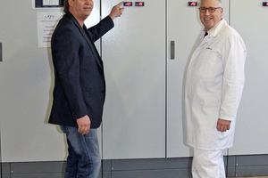  Martin Maul, Vorstand der HKL AG (li.)  und Martin Müller, Betriebsleitung des Schlachthofs. 