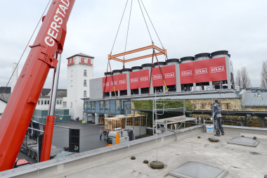 Die Kälteanlage wurde im Stulz-Werk Hamburg gefertigt und direkt auf die Baustelle geliefert.