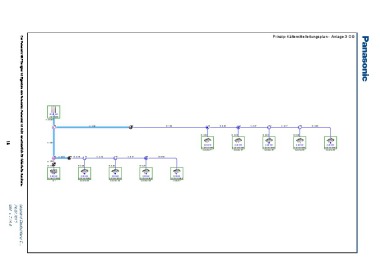 Prinzip-K?ltemittelleitungsplan f?r das 3. OG erstellt mit dem kostenlosen VRF-Designer von Panasonic
