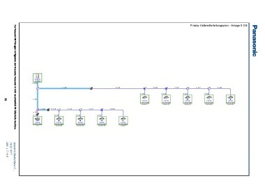 Prinzip-K?ltemittelleitungsplan f?r das 3. OG erstellt mit dem kostenlosen VRF-Designer von Panasonic