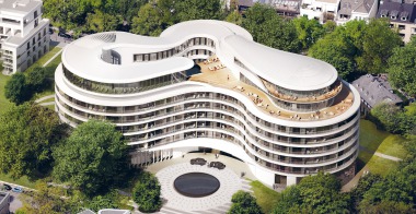 Das Hamburger 5-Sterne-Hotel „The Fontenay“ entwarf Architekt Jan Störmer von Störmer Murphy and Partner mit einer skulpturalen Architektur aus drei ineinandergreifenden Kreisen.
