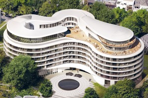  Das Hamburger 5-Sterne-Hotel „The Fontenay“ entwarf Architekt Jan Störmer von Störmer Murphy and Partner mit einer skulpturalen Architektur aus drei ineinandergreifenden Kreisen. 