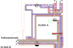  Zeichnung der Verrohrung in der Kältezentrale 