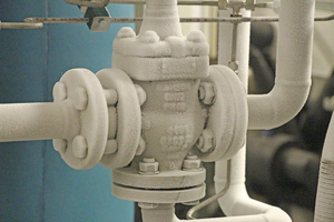  Die Prozesskühlanlage von Lauda Heiz- und Kühlsysteme temperiert in Freeze & Thaw-Prozessen auf -60 °C. Vor der endgültigen Inbetriebnahme werden die Komponenten von Spezialisten mit einer Isolationsschicht versehen. 