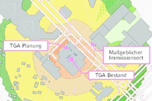  Bild 5: Beispiel für eine berechnete Schalldruckpegelverteilung für die Obermeyer-TGA  