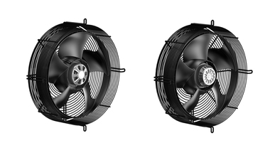 Bild 1: Der neue ?AxiEco Protect? in EC-Technologie (links) und AC-Technologie (rechts) 