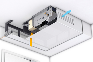  Der Fan Coil Venkon mit motorisch zugeschaltetem HEPA-Filter für die bedarfsgesteuerte Luftreinigung. 