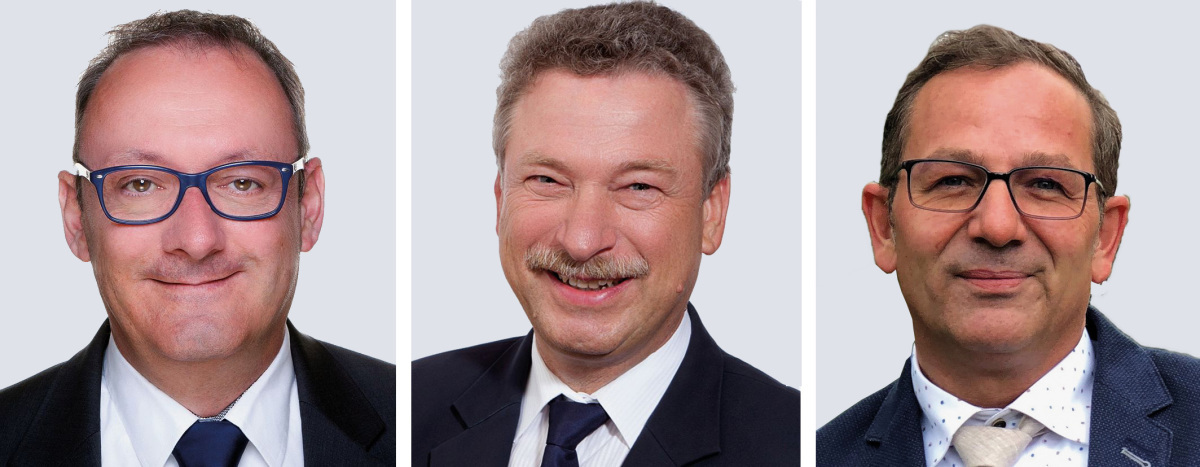 Thomas Behr (li.), Dr.-Ing. Frank Uhlemann (Mitte) und Martin Stocker (re.)
