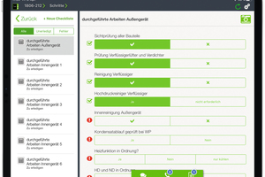  Auf dem mobilen Endgerät können Servicetechniker die Checkliste Schritt für Schritt abarbeiten. mfr ist für Android und iOS erhältlich  