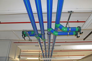  In den Bereichen Kälte- sowie Druckluft- und Vakuumleitungen wurde ?aquatherm blue pipe? installiert.         