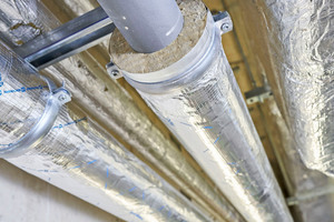  Die mit Steinwolle isolierten ?Teclit Hanger? wurden von der Neuefeind GmbH als Halterungssystem für die kaltgehenden Rohrleitungen genutzt.  