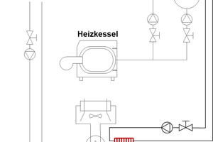  <div class="bildtitel">Bild 3: Kopplung einer Heizungs- und einer Kälteanlage über einen Enthitzer</div> 