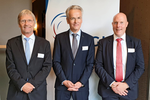  Zur FGK-Mitgliederversammlung 2022 (v. l.): Günther Mertz, bis Juni 2022 amtierender Geschäftsführer des FGK; Prof. Dr.-Ing. Christoph Kaup, Vorsitzender des Vorstands und Frank Ernst, der am 1. Juli die Geschäftsleitung des FGK übernommen hat 