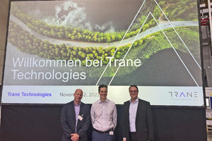  Trane Technologies heißt AL-KO Air Technology willkommen – v.l.: Rolf Paeper ­(Acquisition Integration Leader), Jose La Loggia (Präsident Commercial HVAC EMEA) und Dr. Christian Stehle (Managing Director, AL-KO Air Technology) 