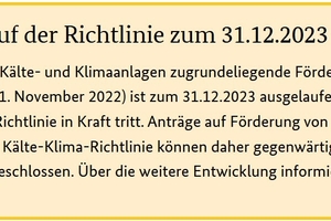  Aktueller Hinweis zur Kälte-Klima-Richtlinie auf der BAFA-Internetseite (Stand Januar 2024) 