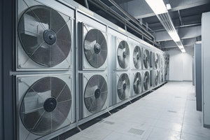  In einem Rechenzentrum kommen Ventilatoren typischerweise in großer Zahl zum Einsatz 