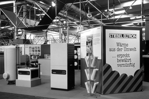  Auch auf dem Stiebel Eltron-Messestand auf der Hannover-Messe 1982 waren Wärmepumpen ein wichtiges Thema 