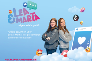  Mit ihrer Serie „Lea &amp; Marta zeigen wie´s geht“ bewerten die beiden regelmäßig Social-Media-Auftritte von Handwerksbetrieben 