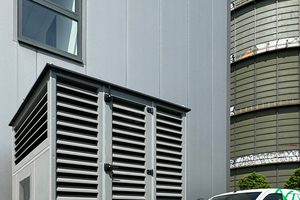  Der WOLF ProjectCube ist vandalensicher eingehaust und hat inklusive Peripherie eine Anschlussleistung von nur 52 kW – also im Vergleich mit einer Großwärmepumpe nur etwa ein Drittel – das bietet sowohl Vorteile bei der Investition als auch bei der Regelbarkeit 