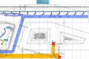  „Indul“ Schlitzdurchlässe fügen sich unauffällig in jede gewünschte Deckenarchitektur ein. In diesem Fall sind sie entlang der Fensterfront integriert. 