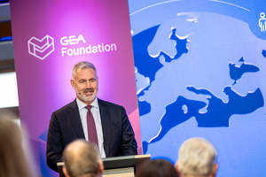  GEA CEO Stefan Klebert stellt die neu gegründete Unternehmensstiftung GEA Foundation vor. 