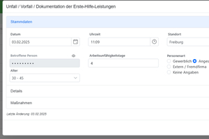  Digitales Verbandbuch: Dokumentation der Erste-Hilfe-Leistungen. 