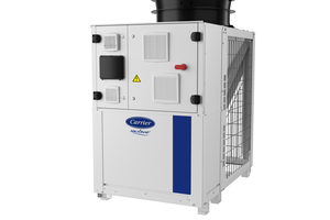  Die neue Hochtemperaturwärmepumpe von Carrier arbeitet mit R290 und ­vereint Nachhaltigkeit, Effizienz und Leistung. 