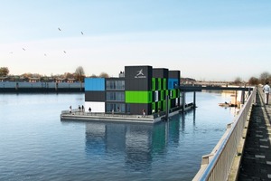  Im Mai 2010 wird das IBA-Dock offiziell für die Öffentlichkeit eröffnet. Neben Infotafeln werden dann auf Monitoren Ertrag, Verbrauch und die Temperaturen zu sehen sein 