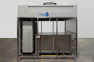  Für den Gebäudesektor und industrielle Prozesse von Frigotrol konzipierte, reversible Großwärmepumpe FrigoPure FT-65/70-R290 mit bis zu 65 kW Heizleistung (Außentemperatur 7 °C und Wassertemperatur 55 °C). 