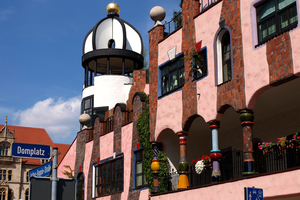  Hundertwasser-Haus in Magdeburg. 