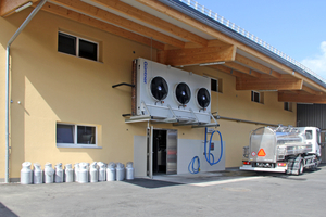  Die Verflüssiger an der Fassade mit einer Leistung von 100 kW. 