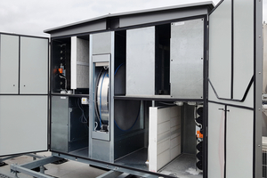  Die Rotationswärmeübertrager der DUPLEX Roto Serie von Airflow bestehen aus Aluminium, bieten einen hohen Wärmerückgewinnungsgrad, übertragen Feuchte und sind in hohem Maße korrosionsbeständig. 