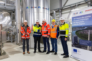  V.l.: Thomas Büchner, Geschäftsführer Strabag Umwelttechnik GmbH; Dr. Gabriël Clemens, Vorstands­vorsitzender MVV; Christian ­Sadleder, Vorstand der Strabag AG Österreich, Head of Energy Infrastructure; Thomas Hörtinger, Technikvorstand GKM; Dr. Hansjörg Roll, Technikvorstand MVV. 