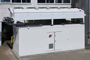  Container-Kälteanlage mit luftgekühltem Verflüssiger (auf dem Dach) für die Außenaufstellung. Ideal für den Einsatz an H₂-Kavernenstandorten. 