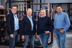  V.l.: Thomas Imenkämper (CSO), Firmengründer Burkhard Rüßmann, André Rüßmann (CTO), Sebastian Rüßmann (CFO). 