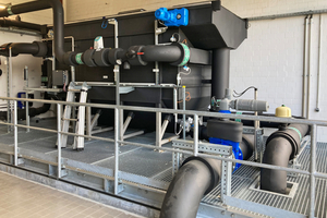  In der Heizzentrale übernimmt ein selbstreinigender Wärmeübertrager von Huber SE die Energieübertragung hin zu den Heizkreisläufen der Wärmepumpen. 