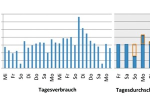  Abbildung 3: Gasverbrauch zur Heizung eines Supermarktes im Januar mit Wochenendauskühlung  