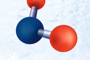  Das CO2-Molekül: Als natürliches Kältemittel R-744 überzeugt Kohlendioxid zum Beispiel durch seine Umwelteigenschaften. 