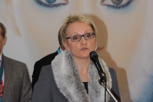  Petra Wolf, verantwortlich für das internationale Messegeschäft der NürnbergMesse, bei ihrer Begrüßungsansprache 