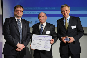  Jürgen Becker übergab 1. Preis in der Kategorie „Kältetechnische Sonderanwendungen an Herrn Handschuh und Herrn Roth (Güntner AG & Co. KG) 