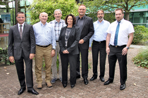  Teilnehmer des Arbeitstreffens der an der infotour beteiligten Firmen Bitzer, Danfoss, DuPont und Güntner am 11. September 2012 in Offenbach - so wird sichergestellt, dass die Vorträge optimal aufeinander abgestimmt sind.  