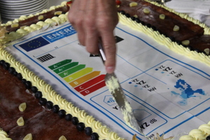  Anschnitt des „Energylabel Cake“ 