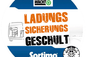  Das neue Gütesiegel „Ladungssicherung“ zeigt: Das Fahrzeug verfügt über Einrichtungen zur Ladungssicherung und der Fahrer weiß, wie er damit umgeht. (Foto: Sortimo) 