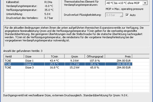  Tabelle 1: Güntner GPC-Auslegung für Expansionsventil 