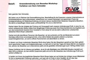  Positives FeedbackStatement von Ingo Stoever, Inhaber eines SHK-Handwerksbetriebs, nach einer erfolgreichen Personalsuche 